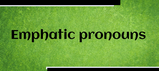 Emphatic Pronouns Javatpoint