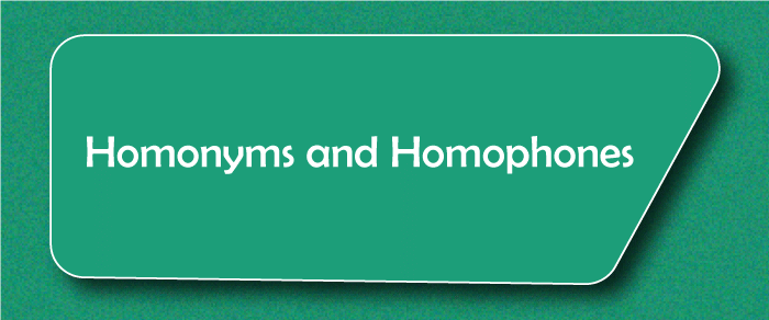 Homonyms and Homophones