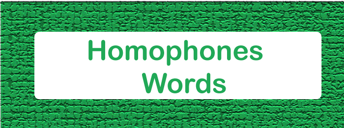 Homophones Words