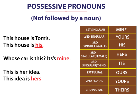 Possessive Pronouns Javatpoint