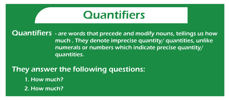 Quantifiers Determiners