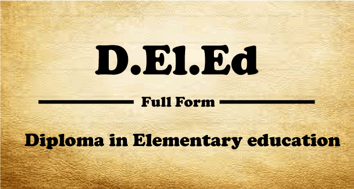 D.EI.Ed Full Form