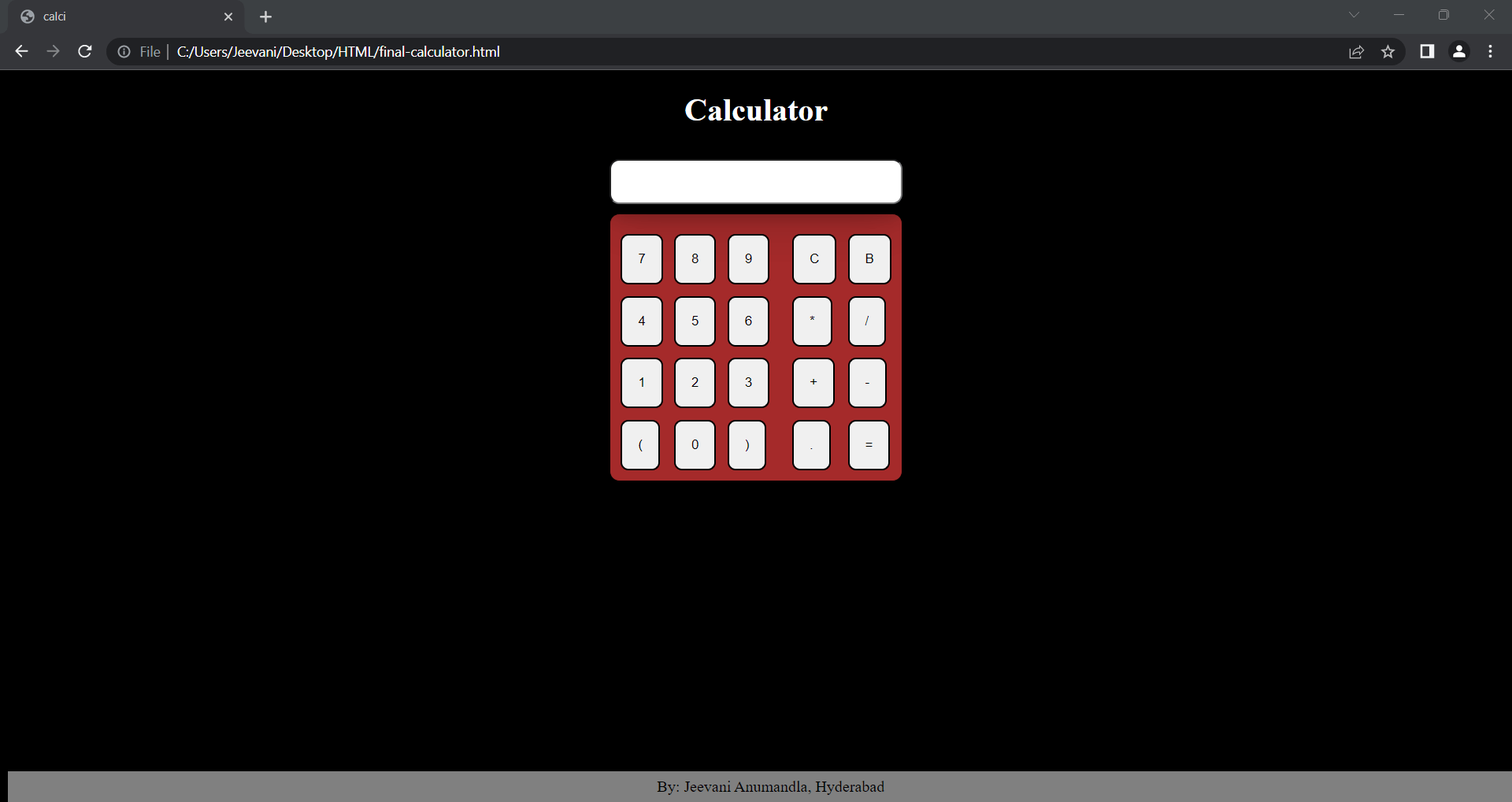 Calculator using Shunting yard algorithm in HTML using JavaScript