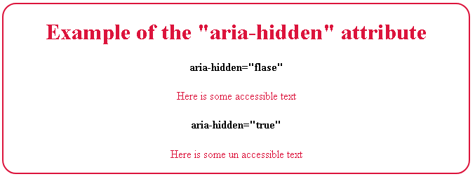 Difference between 'hidden' and 'aria-hidden attributes in HTML