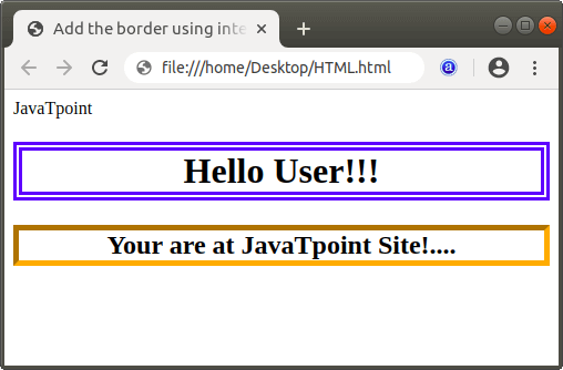 waarom Egoïsme Ruimteschip How to add border in Html - javatpoint