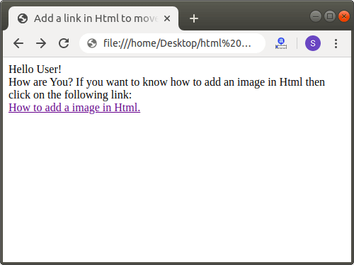 How to add Link in Html