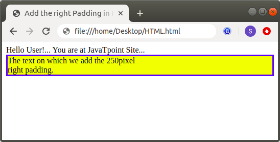 How to add Padding in Html