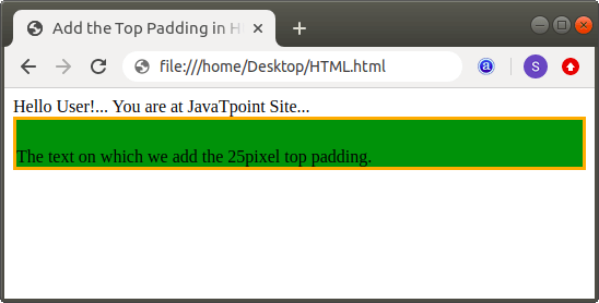 How to add Padding in Html