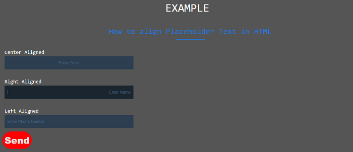 How To Align A Placeholder Text In HTML Javatpoint