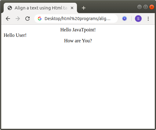 How to align text in Html