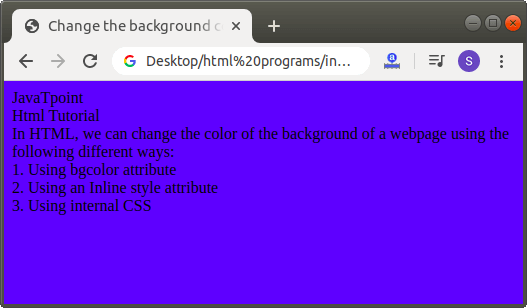 How to Change Background Color in Html