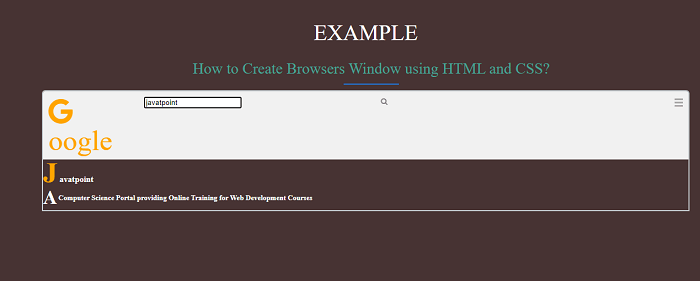 How to Create Browsers Window using HTML and CSS