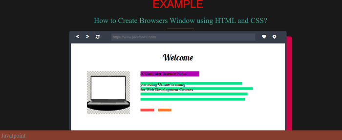 How to Create Browsers Window using HTML and CSS