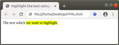 How to Highlight text in Html