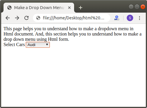 How to Make a Dropdown Menu in Html javatpoint