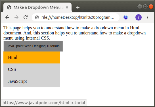 46 Create Drop Down Menu In Html Using Javascript Javascript Nerd Answer