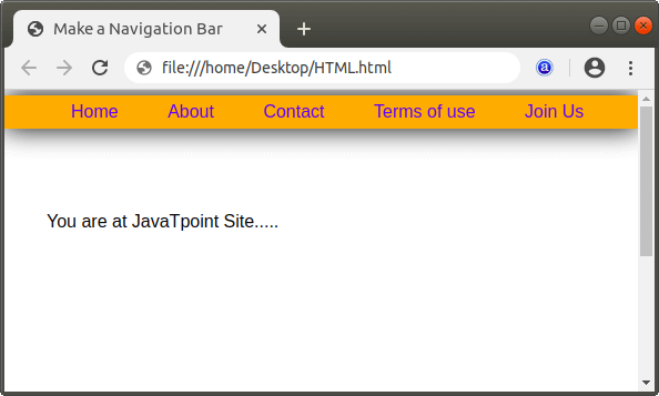 html navigation bar
