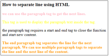 How to Separate Lines Using HTML