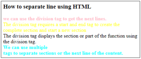 How to Separate Lines Using HTML