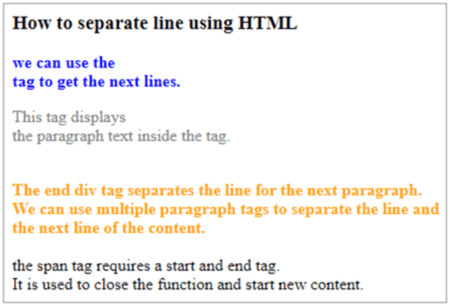 How to Separate Lines Using HTML