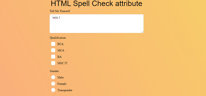 HTML 5 Spellcheck attribute