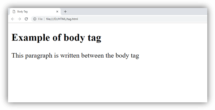 HTML body tag