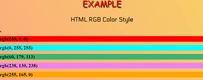HTML Color Styles