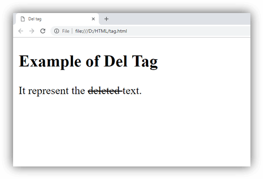 HTML del tag