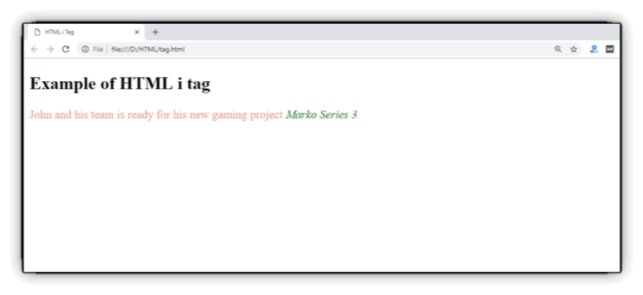 HTML I Tag Javatpoint