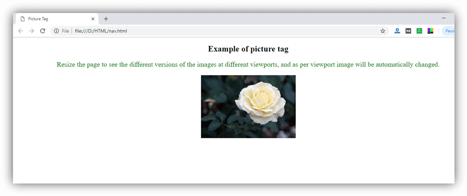HTML picture tag