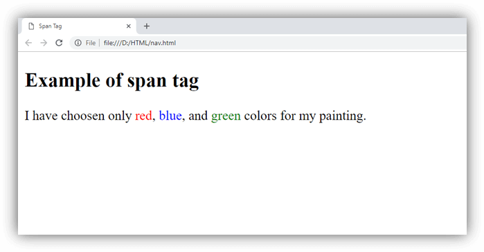 HTML Span Tag Javatpoint