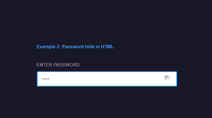 Password hide in HTML