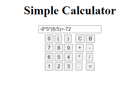 Simple Calculator in HTML using eval() in JavaScript and CSS
