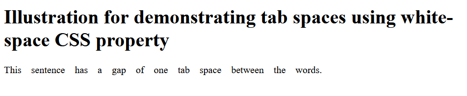 Tab Space in HTML