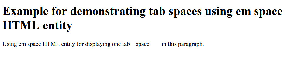 Tab Space in HTML
