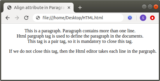 What does p mean in Html