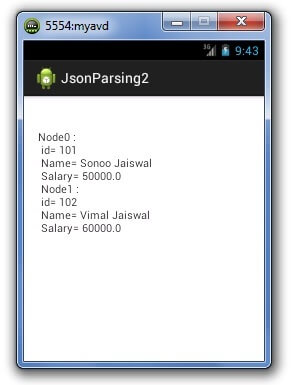 android json array parsing