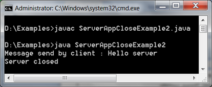 Java ServerSocket close() method
