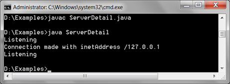 Java ServerSocket getInetAddress() Method