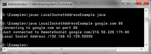 Java ServerSocket getLocalSocketAddress() Method