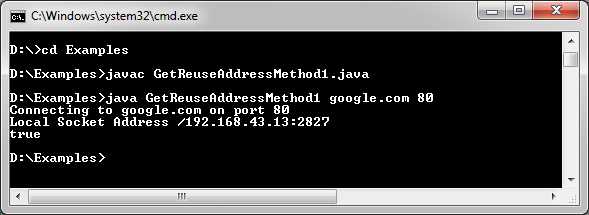 Java ServerSocket getReuseAddress() method