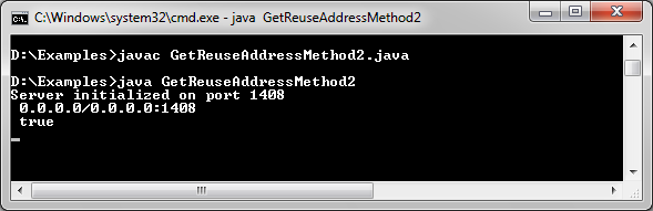 Java ServerSocket getReuseAddress() method