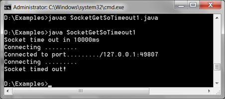 Java ServerSocket getSoTimeout() Method