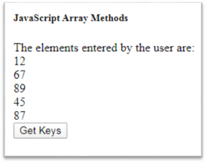 JavaScript Array keys() Method