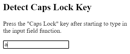 Detect or Check Caps Lock Key is ON or OFF using JavaScript