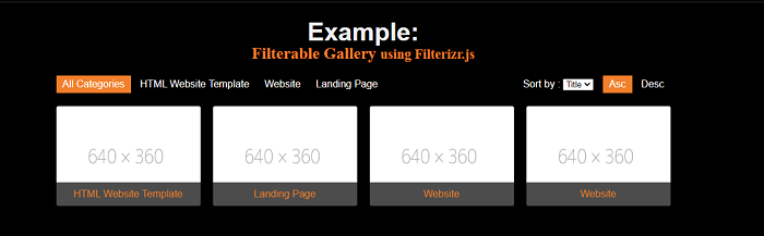 Filterable Gallery Using Filterizr.js