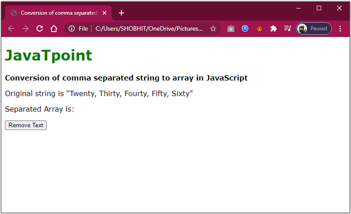 How to Convert Comma Separated String into an Array in JavaScript