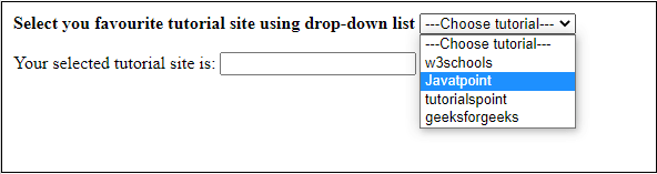 How to create dropdown list using JavaScript