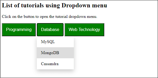 How to create dropdown list using JavaScript