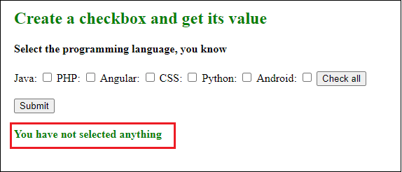 How to get all checked checkbox value in JavaScript